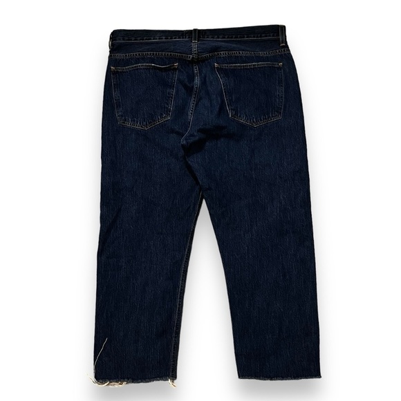 Agolde Crop Jeans Cut Off Hero Tapered Slim Desolate Dark Wash Unisex Size 36x25 - Picture 5 of 8